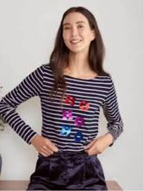 Boden Breton Long Sleeve Christmas Top